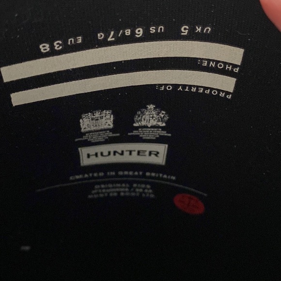 HUNTER BOOTS (fits ADULTS)original brand new in box! Color Black Size US 6B/7G - Picture 7 of 10